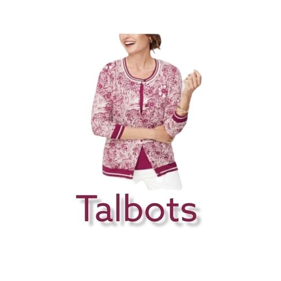Talbots NWT Knit Floral Pattern Cardigan Size S - Picture 1 of 7